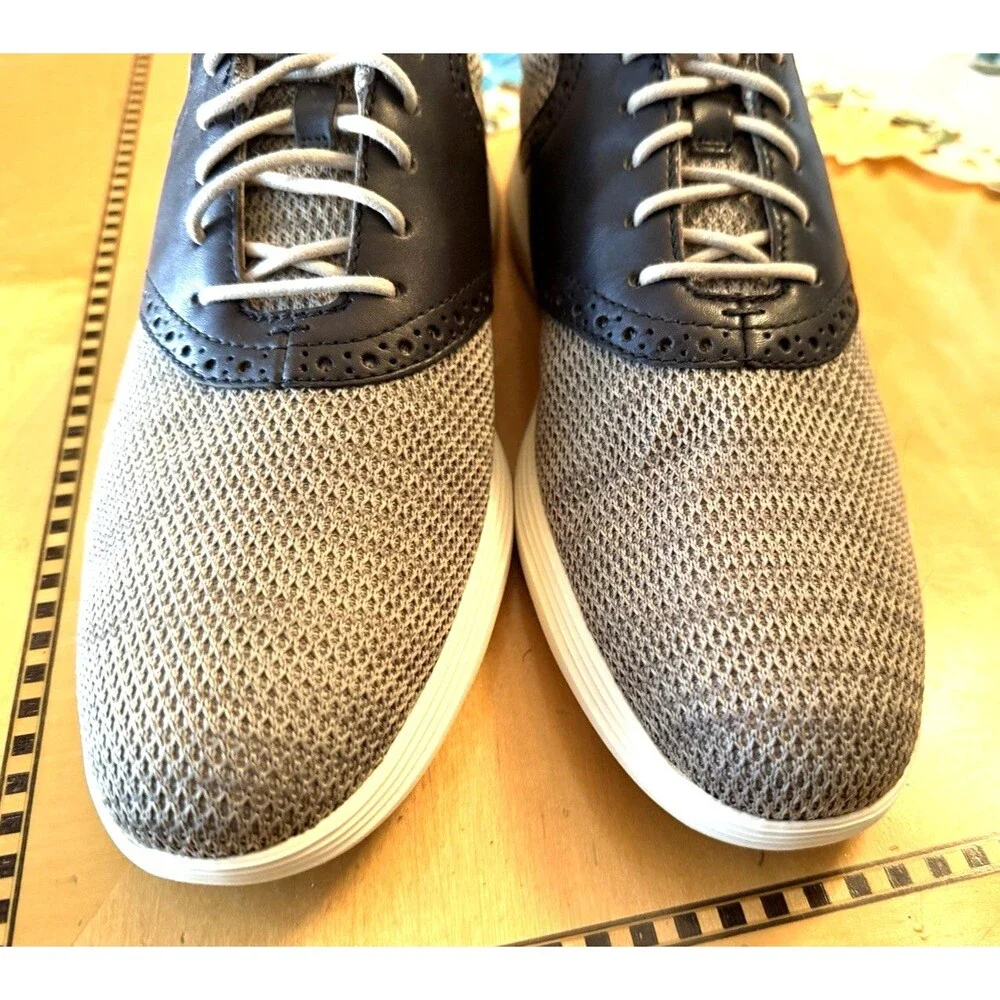 Cole Haan Grand Tour Knit Oxford Mens Size 9 M Gray Black Shoes Lace Up EUC